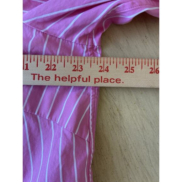 VTG ralph lauren Pink Stripe Pink button down White Cuff Preppy Dress Shirt 1X - Picture 6 of 16